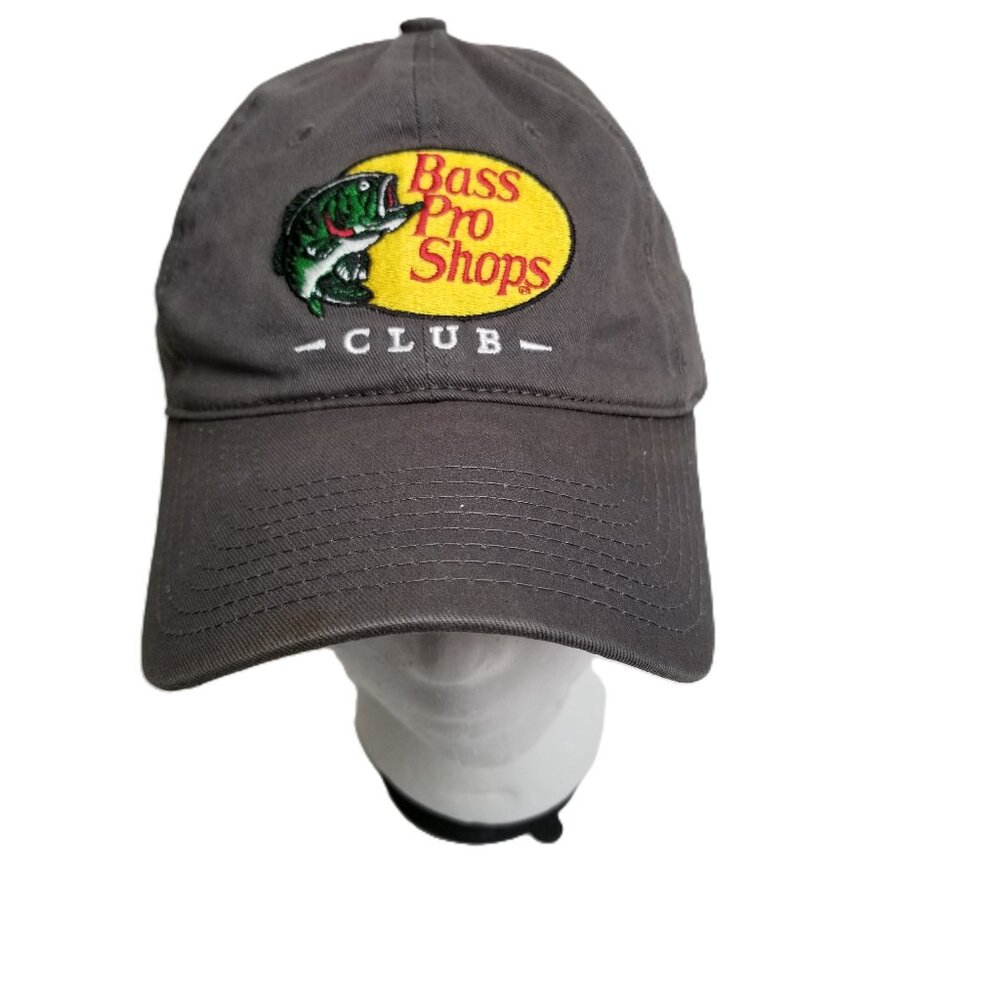 Bass Pro Shops Club Hat Gray Embroidered Logo Fishing Outdoors Cotton
